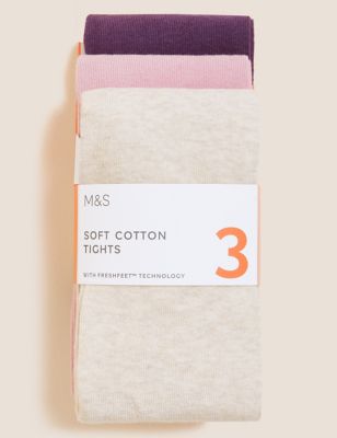 

Girls M&S Collection 3pk Freshfeet™ Cotton Tights (2-14 Yrs) - Pink Mix, Pink Mix