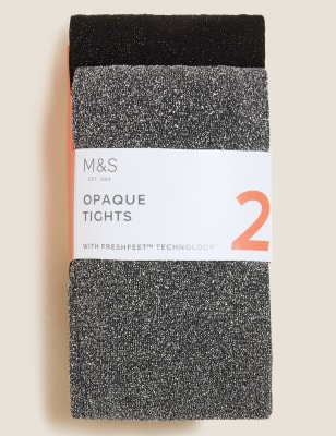 

Girls M&S Collection 2pk 40 Denier Sparkle Tights (2-14 Yrs) - Black Mix, Black Mix