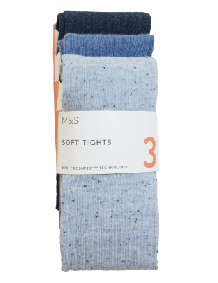 

Girls M&S Collection 3pk Cotton Blend Ribbed Tights (2 - 14 Yrs) - Multi, Multi