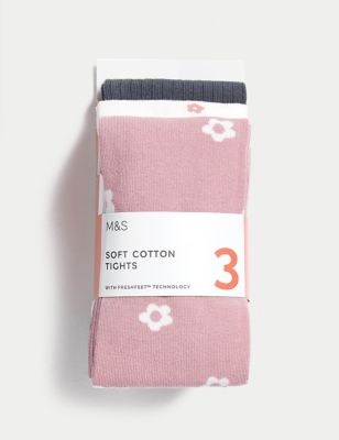 

Girls M&S Collection 3pk Cotton Rich Daisy Tights (2-14 Yrs) - Multi, Multi