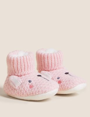 

Girls M&S Collection Bunny Knitted Booties (0-24 Mths) - Pale Pink, Pale Pink