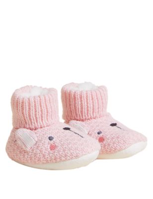 M&S Girls Bunny Knitted Booties (0-24 Mths)
