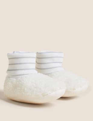 

Unisex,Boys,Girls M&S Collection Fleece Booties (0-24 Mths) - Cream, Cream