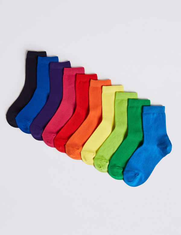 Womens Undercover Ladies 5 or 10 Pack Cotton Rich Socks 4-7 Coloured Heel & Toe
