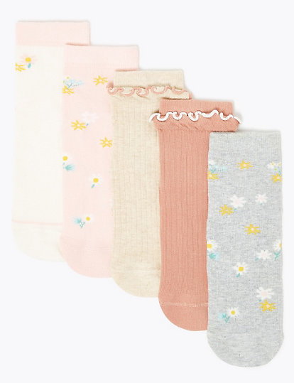 5 Pack of Floral Socks