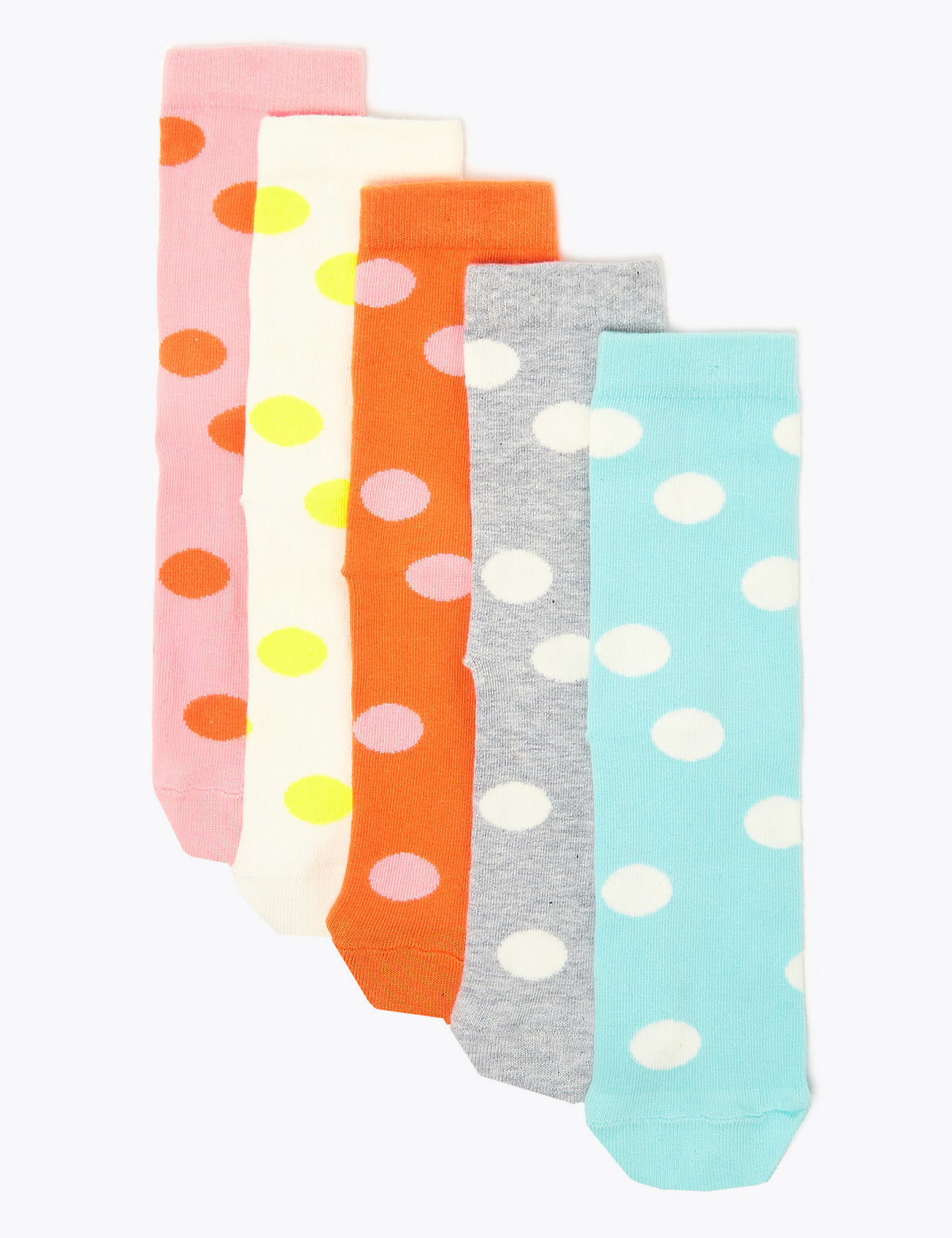 5 Pack of Cotton Rich Spotty Socks