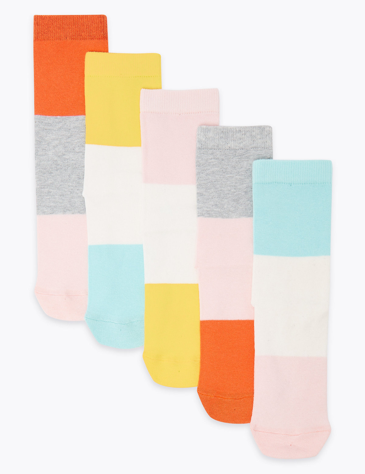5 Pack of Colour Block Socks