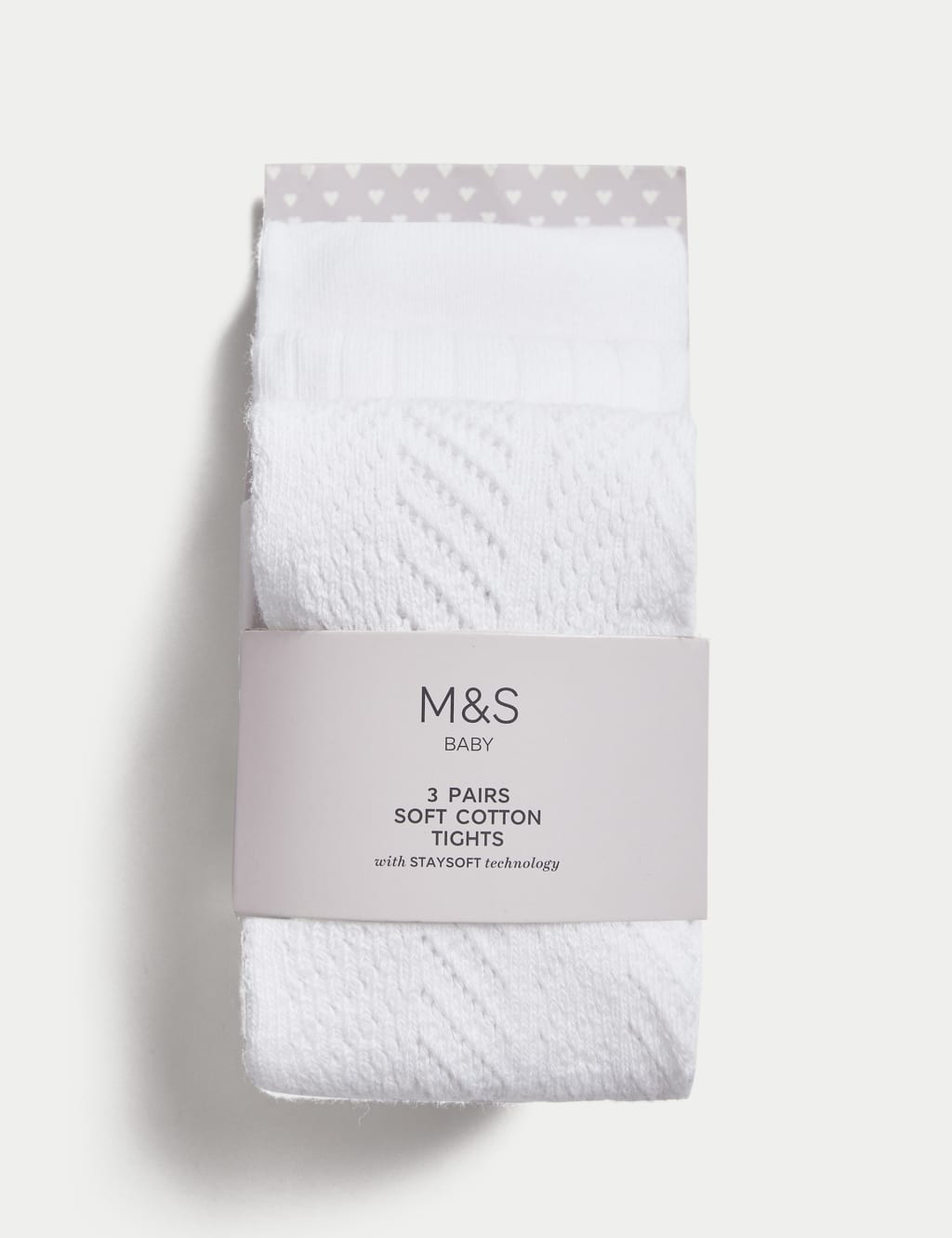 3 Pack of Pelerine, Ribbed & Plain White Tights (0-2 Yrs) image 2