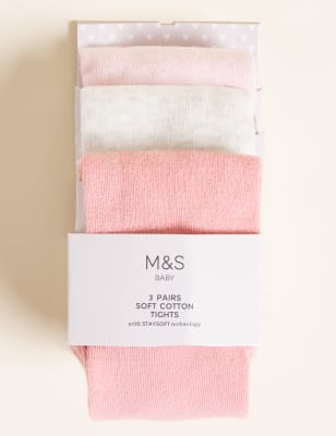 

Girls M&S Collection 3pk Cotton Rich Tights (0-3 Yrs) - Pink Mix, Pink Mix