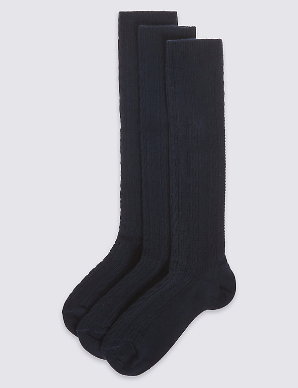3pk of Cable Knee High Socks - US