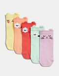 Ponožky Trainer Liners™ se zvířecím motivem a&nbsp;vysokým podílem bavlny, sada 5&nbsp;párů (6&nbsp;malé&nbsp;– 7&nbsp;velké)