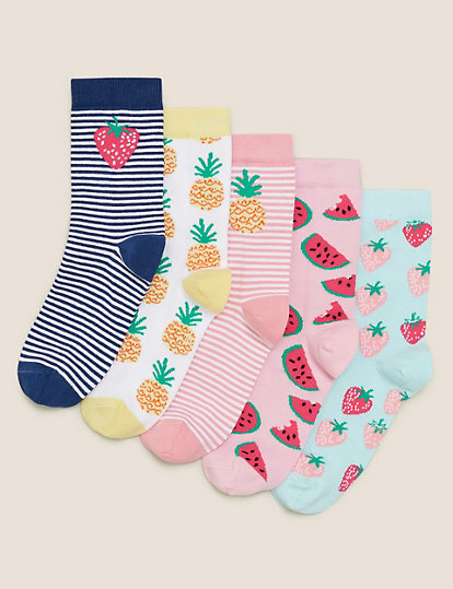 5pk Cotton Fruit Socks
