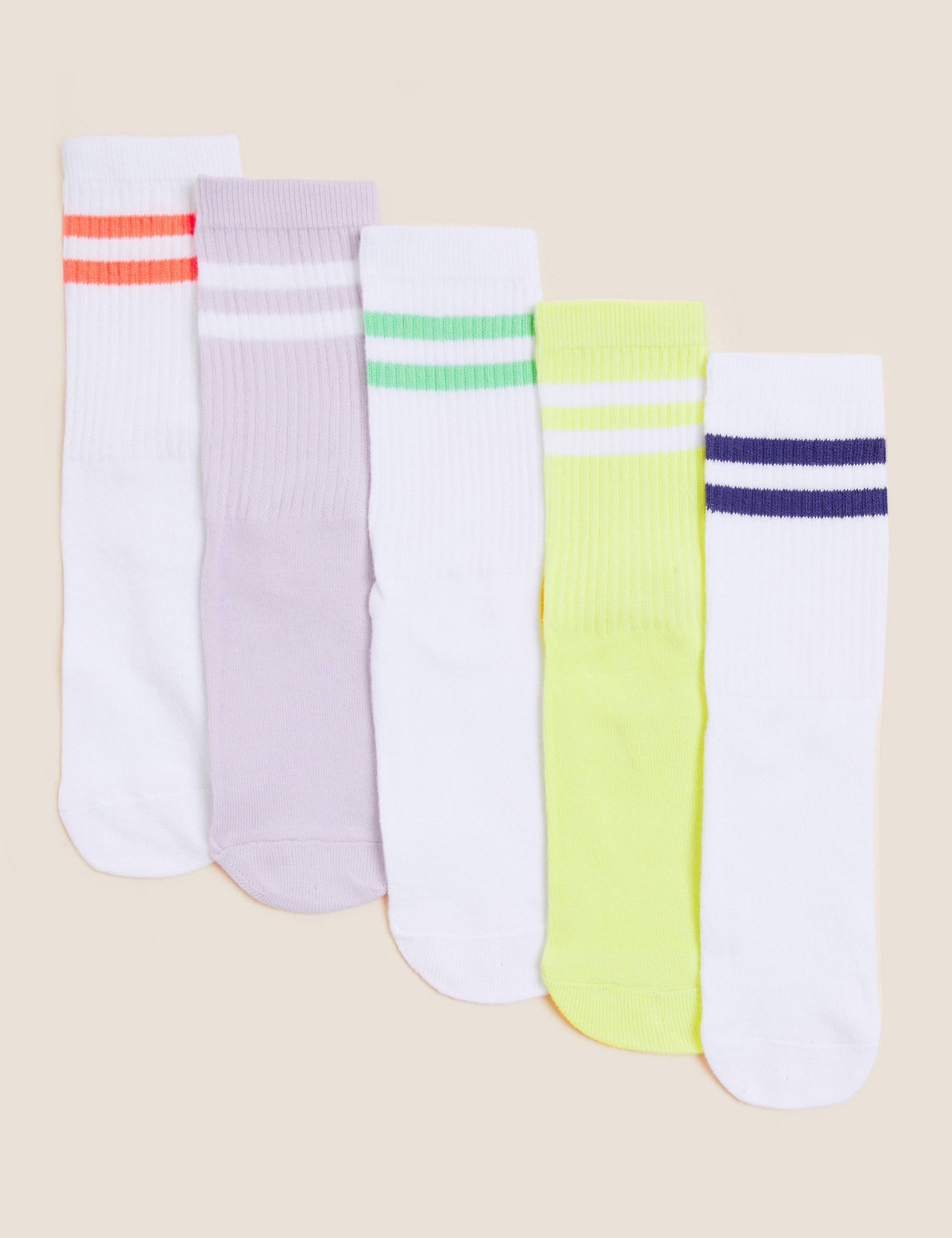 5pk Cotton Rich Ankle Stripe Socks