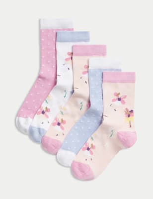 Pack de 5 calcetines estampados - Calcetines - ROPA INTERIOR, PIJAMAS -  Niña - Niños 