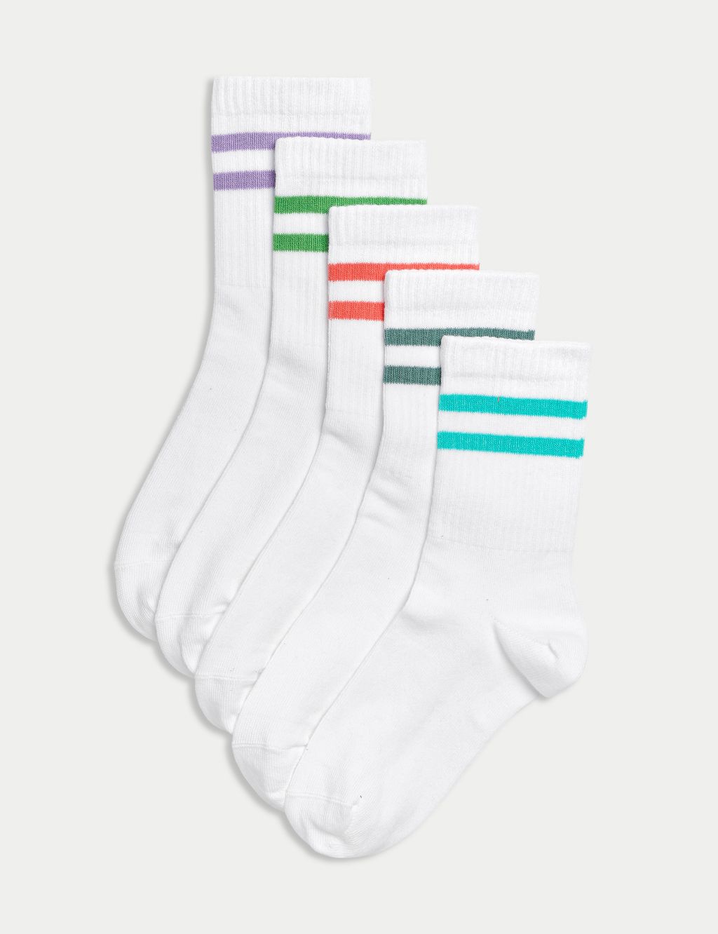 5pk Cotton Rich Striped Socks image 1