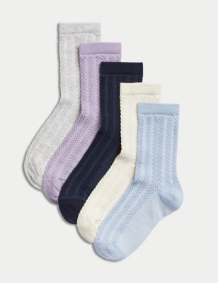 5pk Cotton Blend Socks - AL