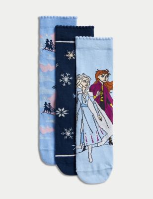 Ponožky Ledové království™ s&nbsp;vysokým podílem bavlny, sada 3&nbsp;párů - CZ