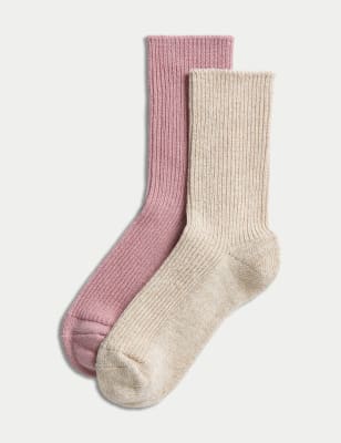 

Unisex,Boys,Girls M&S Collection 2pk Cotton Rich Sparkle Socks - Multi, Multi