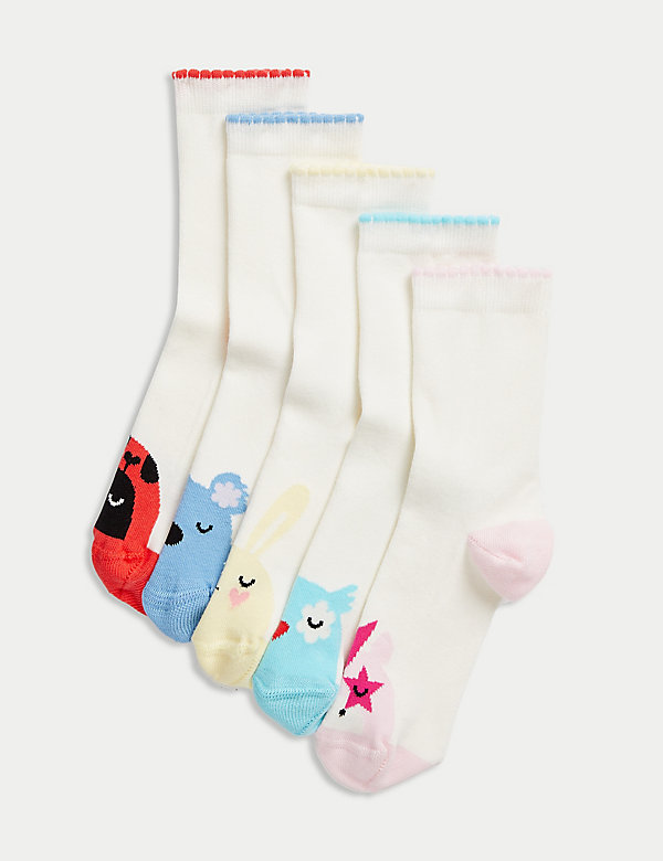 5pk Cotton Rich Animal Socks - HK