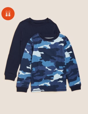 

Boys M&S Collection 2pk Thermal Cotton Blend Vests (2-14 Yrs) - Navy Mix, Navy Mix