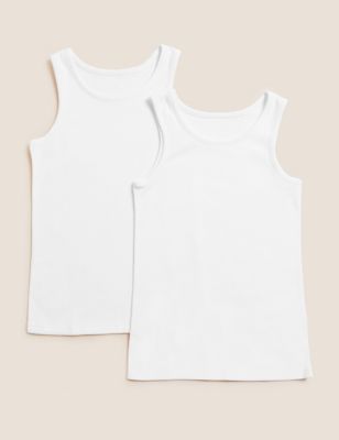 Lot de 2 maillots de corps chauffants en coton (du 2 au 16 ans) - White