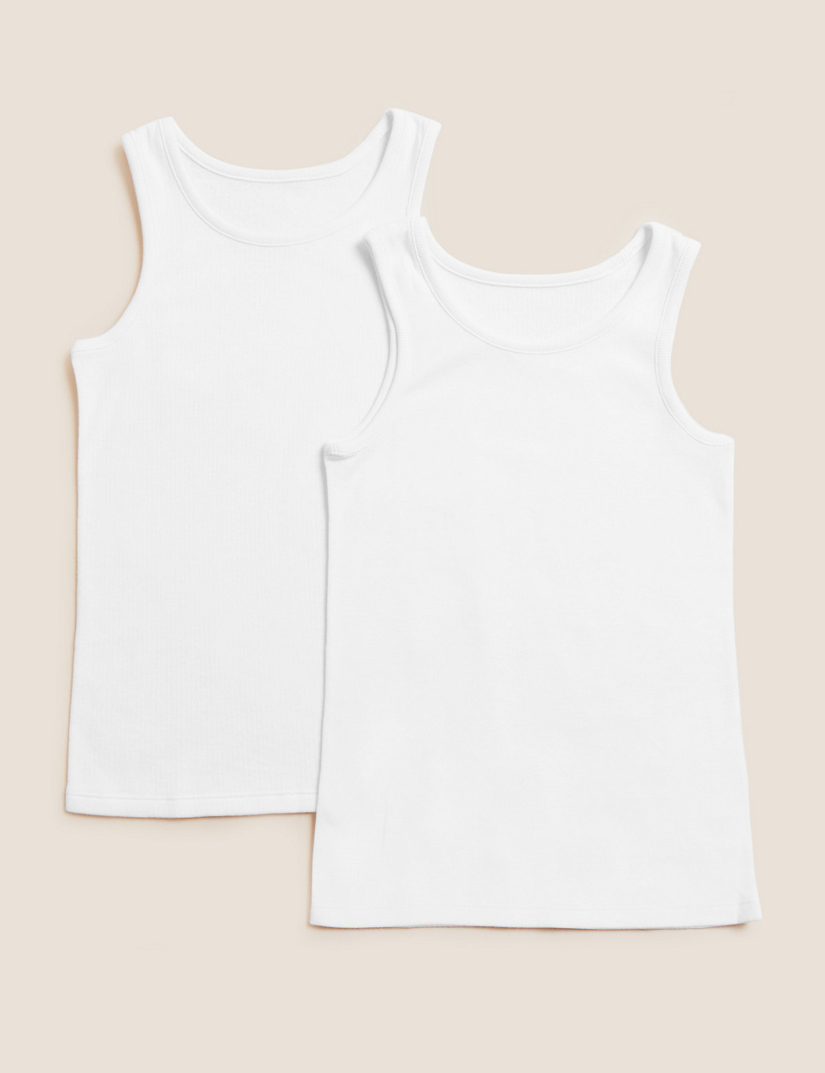 2pk Boys' Thermal Cotton Blend Vests (2-16 Yrs)