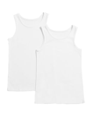 M&S Boys 2pk Boys' Thermal Cotton Blend Vests (2-16 Yrs)