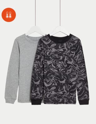 

Boys M&S Collection 2pk Heatgen™ Thermal Marble Print Tops (2-14 Yrs) - Carbon, Carbon