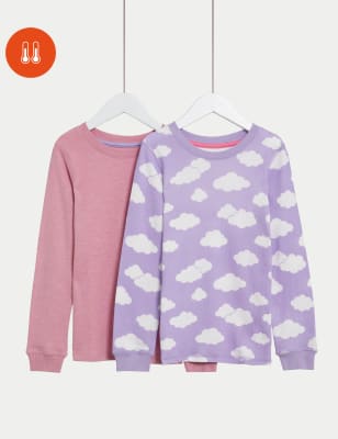 

Girls M&S Collection 2pk Heatgen™ Thermal Cloud Print Tops (2-14 Yrs) - Lilac Mix, Lilac Mix