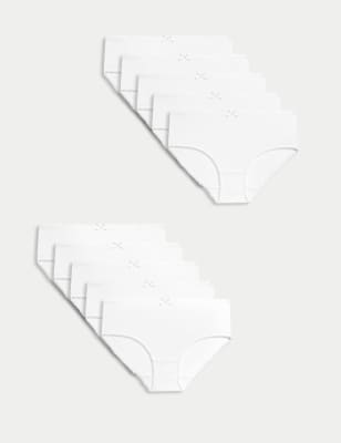 

Girls M&S Collection 10pk Pure Cotton Knickers (2-16 Yrs) - White, White