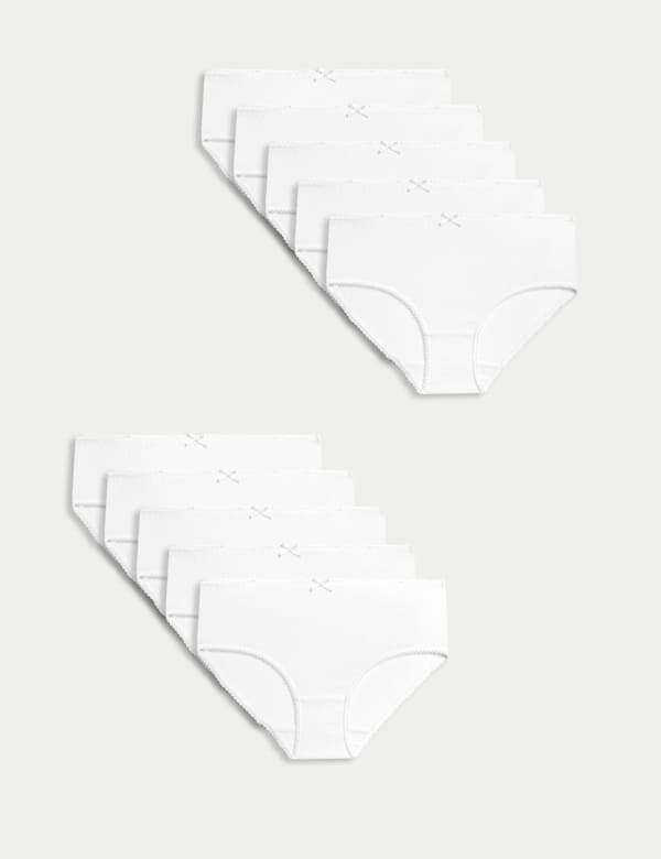 10 Pack Pure Cotton Knickers (2-16 Yrs)