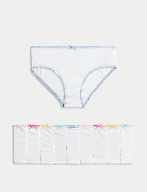 10pk Pure Cotton Knickers (2-16 Yrs) - GR