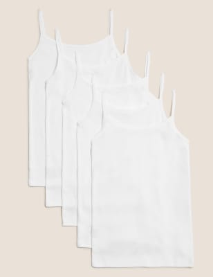 

Girls M&S Collection 5 Pack Pure Cotton Camisoles (2-16 Yrs) - White, White