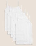 5 Pack Pure Cotton Camisoles (2-16 Yrs)