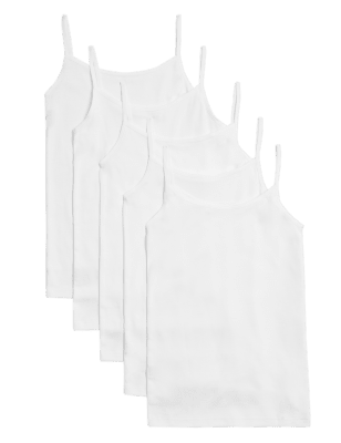 

M&S Collection 5er-Pack Trägertops aus reiner Baumwolle (2-16 Jahre) - White, White