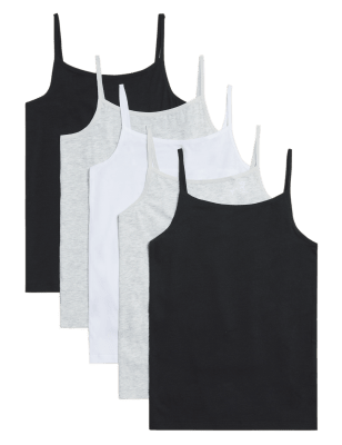 

M&S Collection Pack de 5 camisolas de algodón (2-16 años) - Black Mix, Black Mix