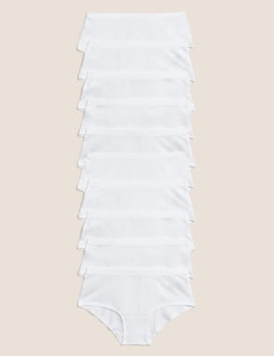 Lot de 10 shortys en coton extensible (du 2 au 16 ans) - White