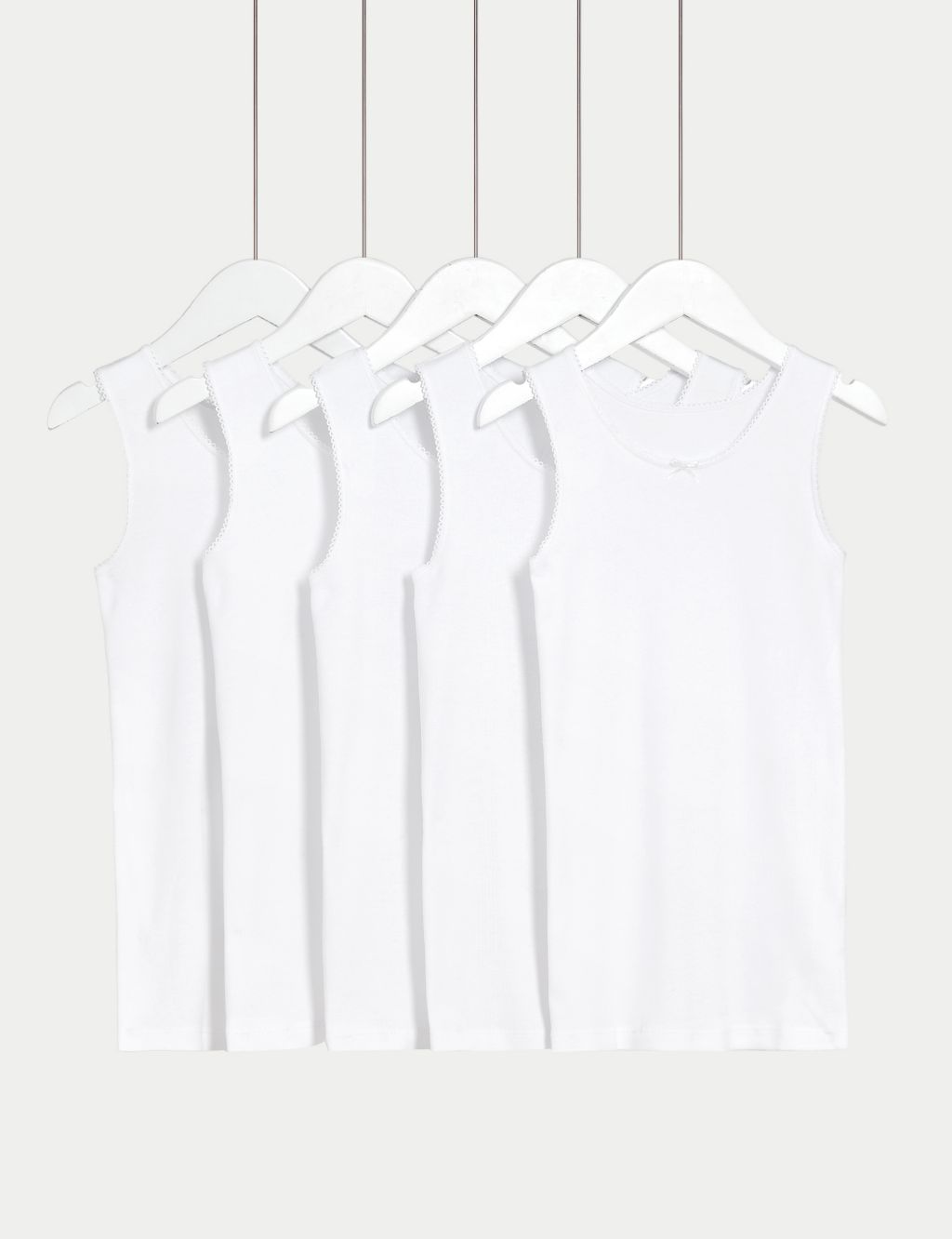 5pk Pure Cotton Vests (2-16 Yrs)
