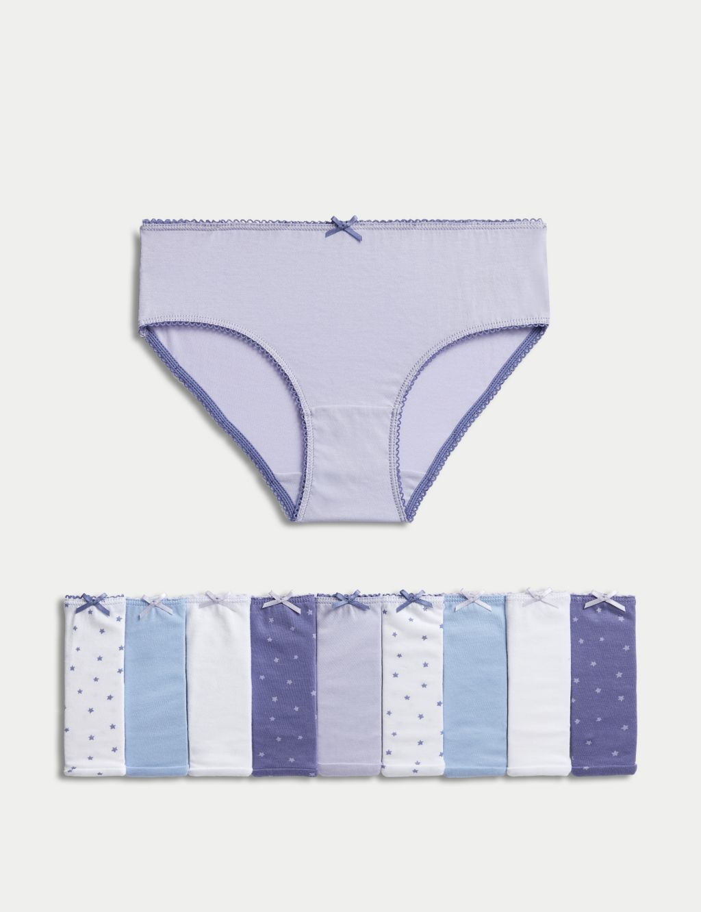 10pk Pure Cotton Knickers (2-12 Yrs) image 1