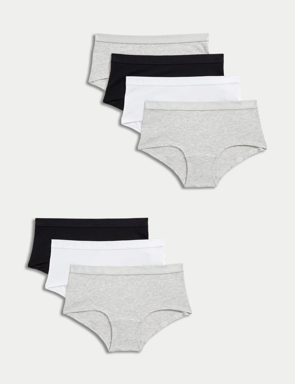 Girls Grey Cotton Knickers (2 Pack)