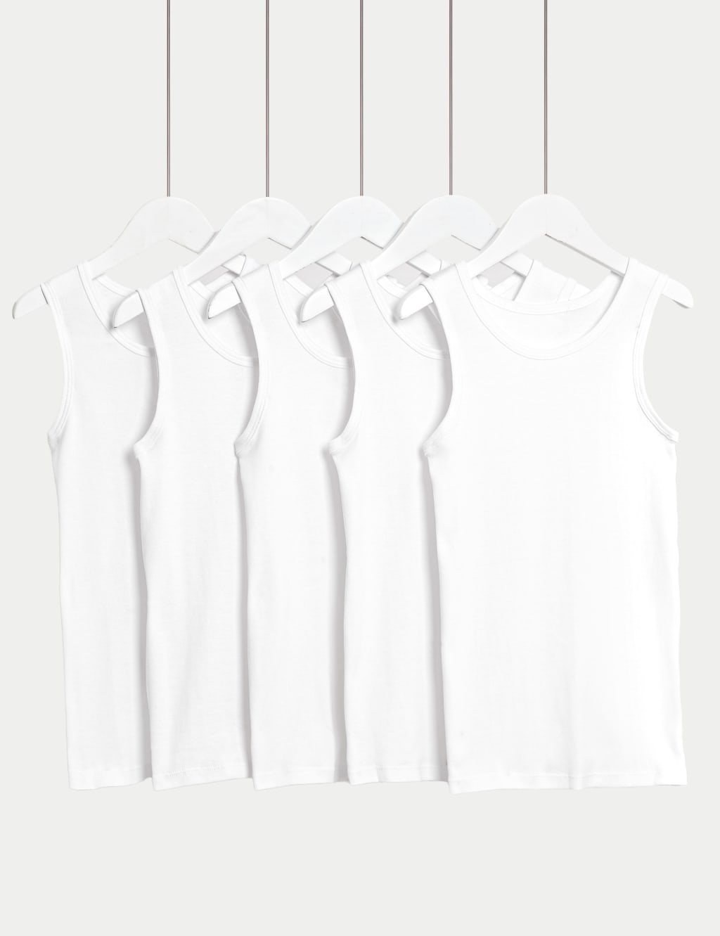 5pk Pure Cotton Vests (2-16 Yrs)