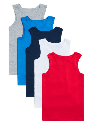 

Boys M&S Collection 5pk Pure Cotton Vests (2-16 Yrs) - Red Mix, Red Mix