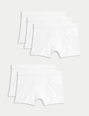 5P Plain Trunks White (2-16 Yrs)