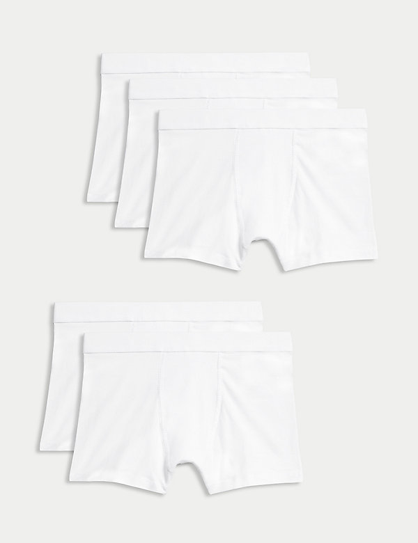 Set van 5 effen witte boxershorts (2-16 jaar) - BE