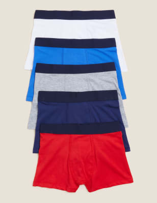 

Boys M&S Collection 5pk Cotton Rich Trunks (5-16 Yrs) - Multi, Multi