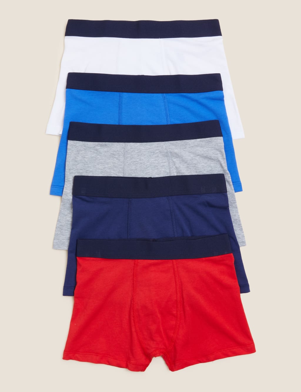 5pk Cotton Rich Trunks (5-16 Yrs)