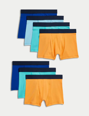 M&S Boy's 7pk Cotton Rich Bright Trunks (5-16 Yrs) - 5-6 Y - Multi, Multi