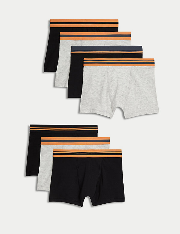 Lot de 7&nbsp;boxers en coton avec motif rayé à la taille (du&nbsp;5 au 16&nbsp;ans) - LU