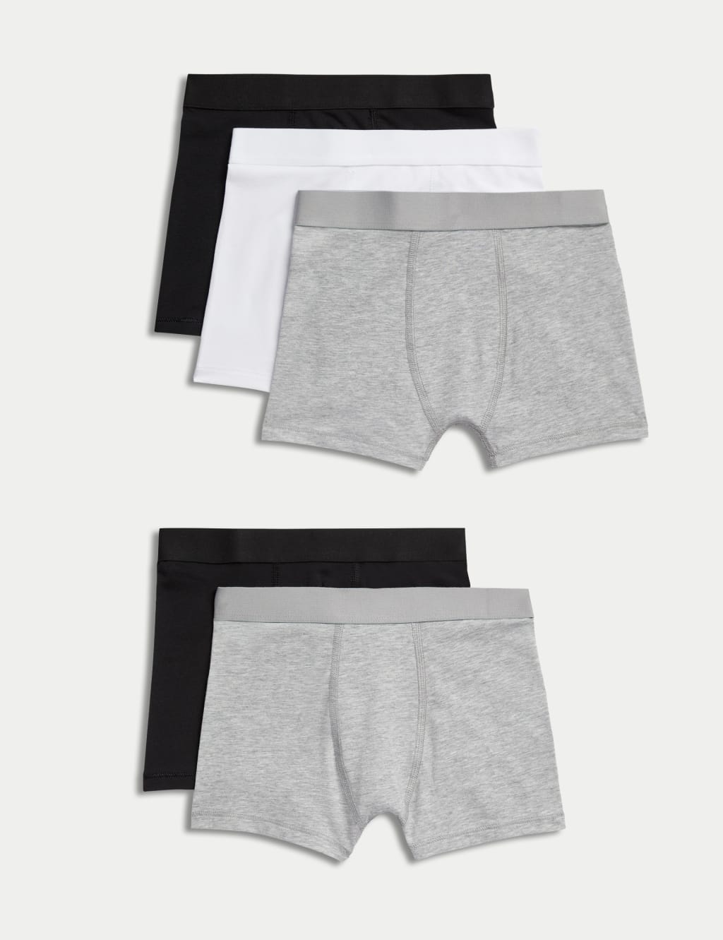 5pk Cotton Rich Plain Trunks (2-16 Yrs)