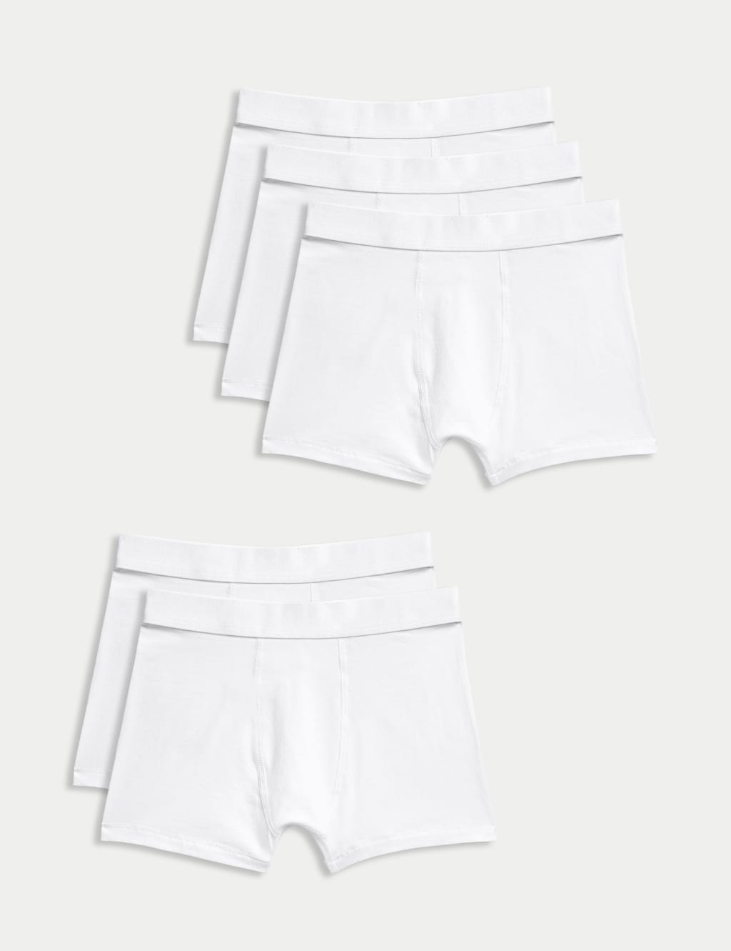 5pk Cotton Rich Plain Trunks (5-16 Yrs)